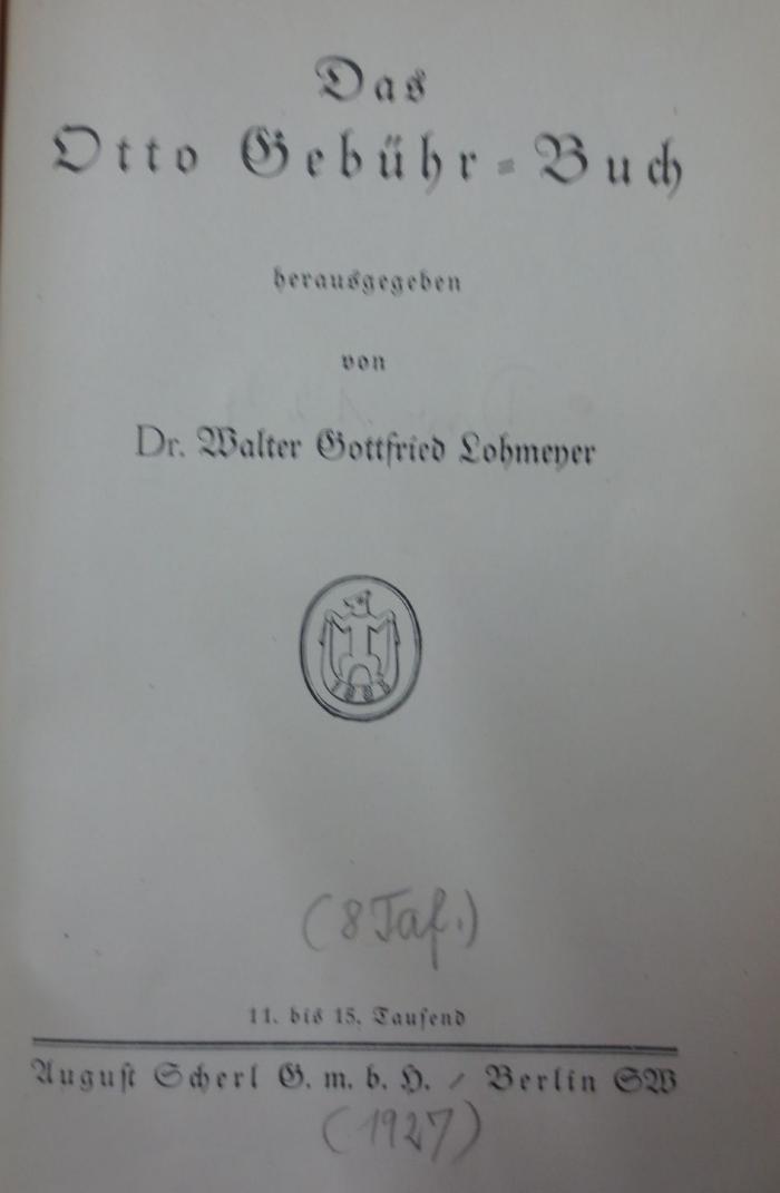 Dw 124: Das Otto Gebühr-Buch (1927)