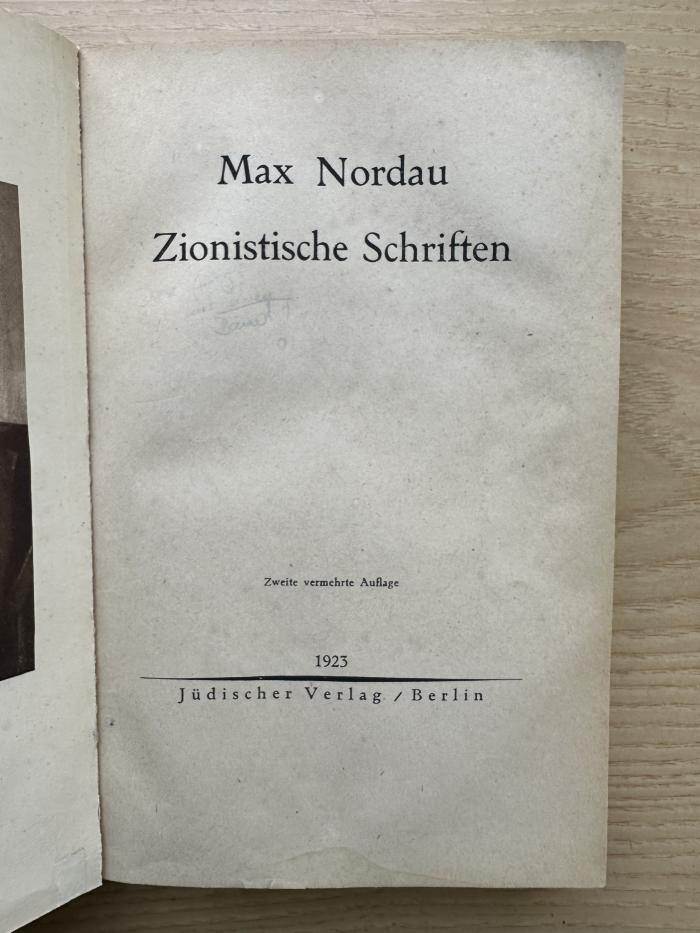 1 P 111&lt;2&gt; : Zionistische Schriften (1923)