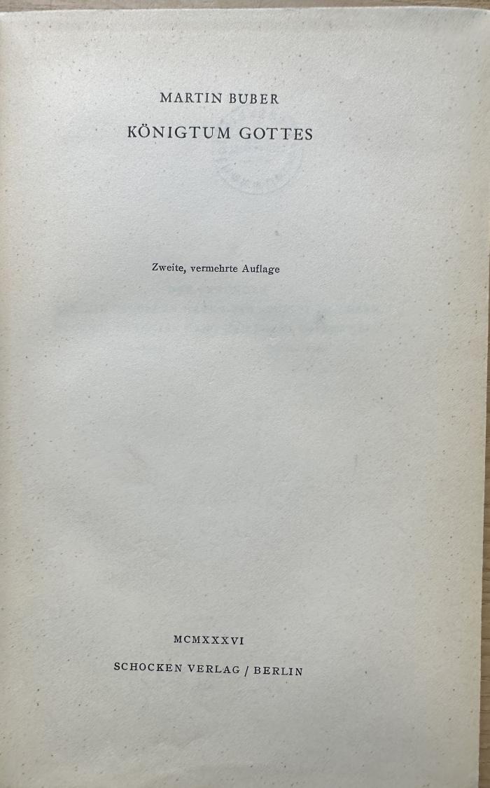 1 P 138&lt;2&gt;-1 : Königtum Gottes (1936)