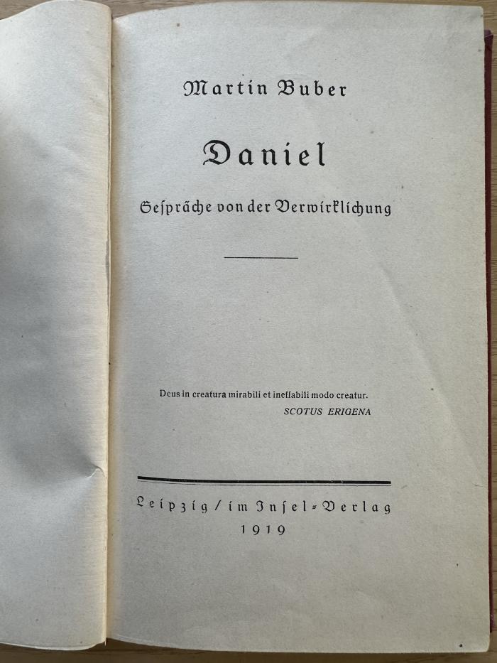 1 P 145 : Daniel : Gespräche von der Verwirklichung (1919)