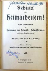 SA 132 : Schutz den Heimarbeitern! (1901)