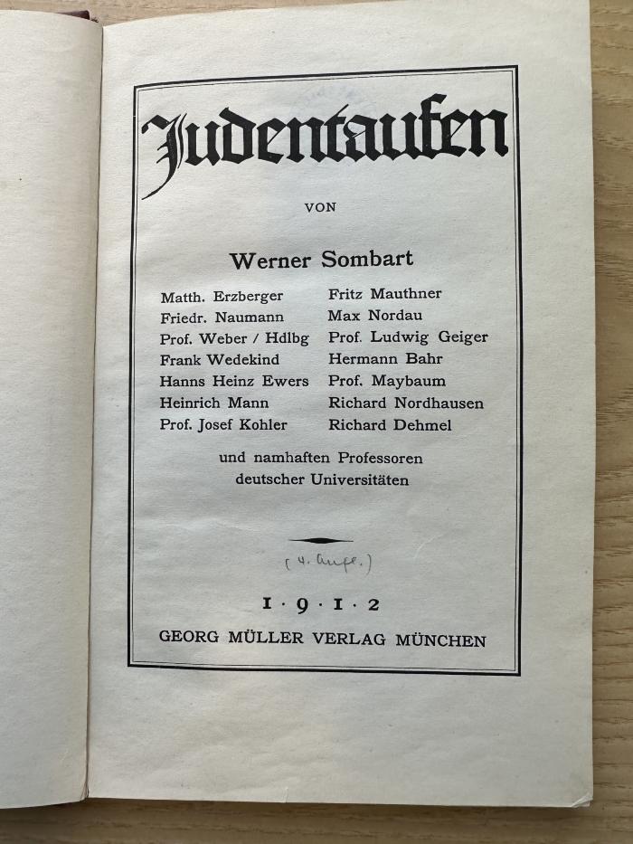 1 P 167&lt;4&gt; : Judentaufen (1912)
