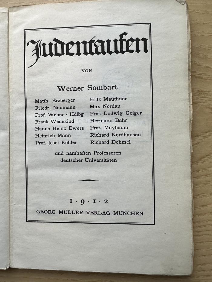 1 P 167&lt;4a&gt; : Judentaufen (1912)