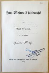 SA 263 : Zum Weltvolk hindurch! (1914)