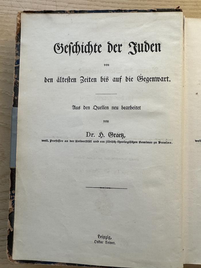 2 P 25&lt;2&gt;-11 : Geschichte der Juden. 11, Geschichte der Juden vom Beginn der Mendelsonschen Zeit 1750 bis in die neueste Zeit 1848 (1900)