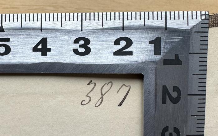 -, Von Hand: Nummer; '387'
