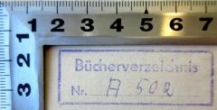 - (Deutscher Gewerkschaftsbund Landesbezirk Groß-Berlin Presse-Funk-Film), Stempel: Nummer; 'Bücherverzeichnis Nr. A 502'. 