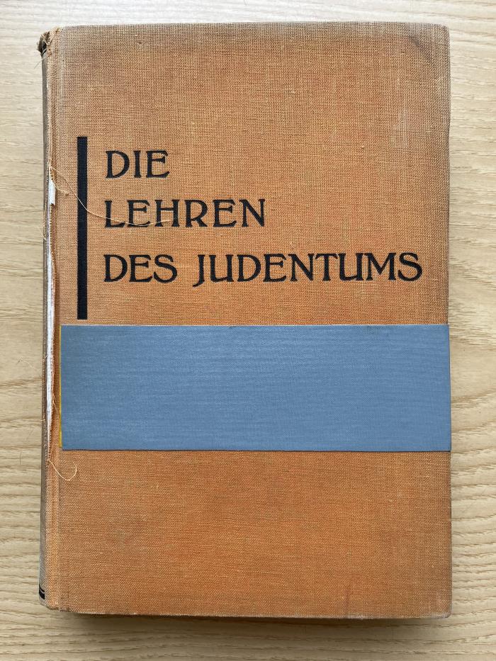 3 P 16-3 : Die Lehren des Judentums. 5, Judentum und Umwelt (1929)