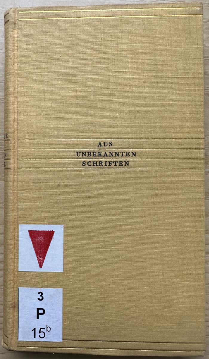 3 P 15 b : Aus unbekannten Schriften : Festgabe für Martin Buber zum 50. Geburtstag (1928)