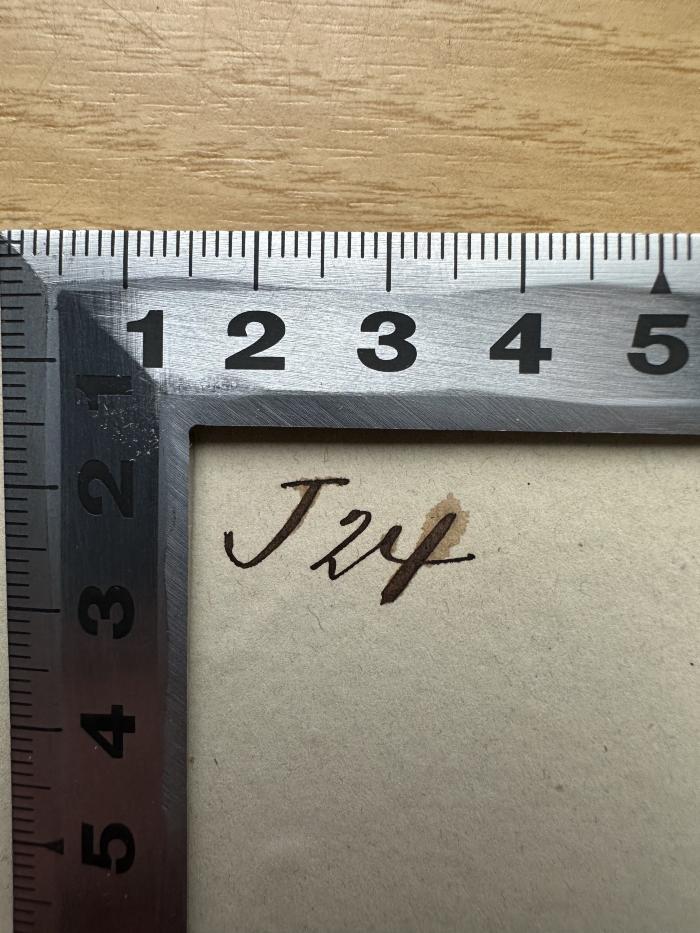 - (Deutsch-Israelitische Gemeinde zu Hamburg, Bibliothek), Von Hand: Signatur, Nummer; 'J 24'. 