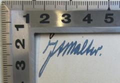- (Malter, Josef A.), Von Hand: Name; 'J. A. Malter'. 