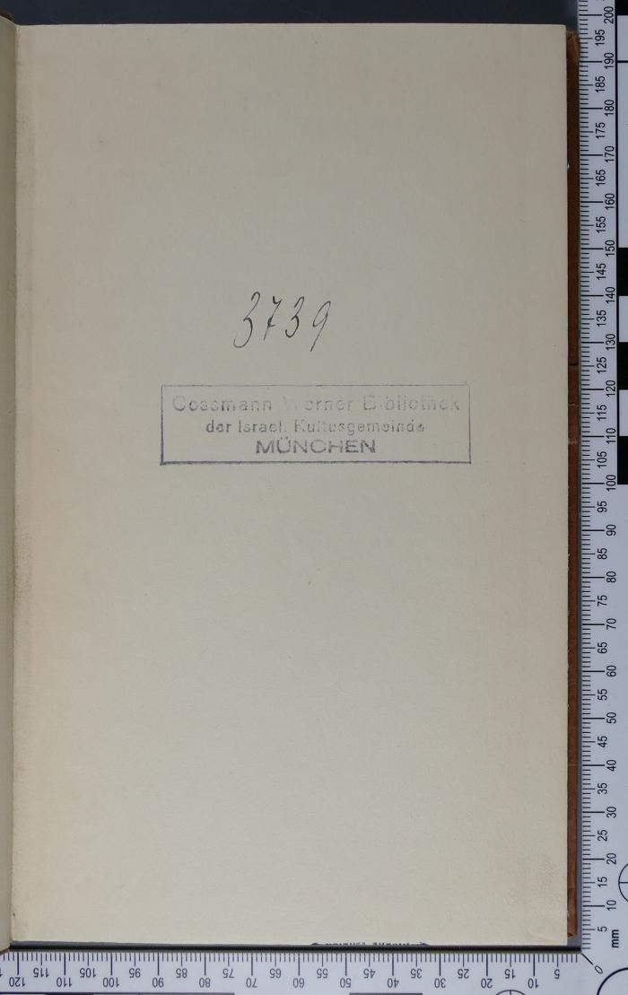 - (Cosman Werner Bibliothek), Von Hand: Inventar-/ Zugangsnummer; '3739'. 
