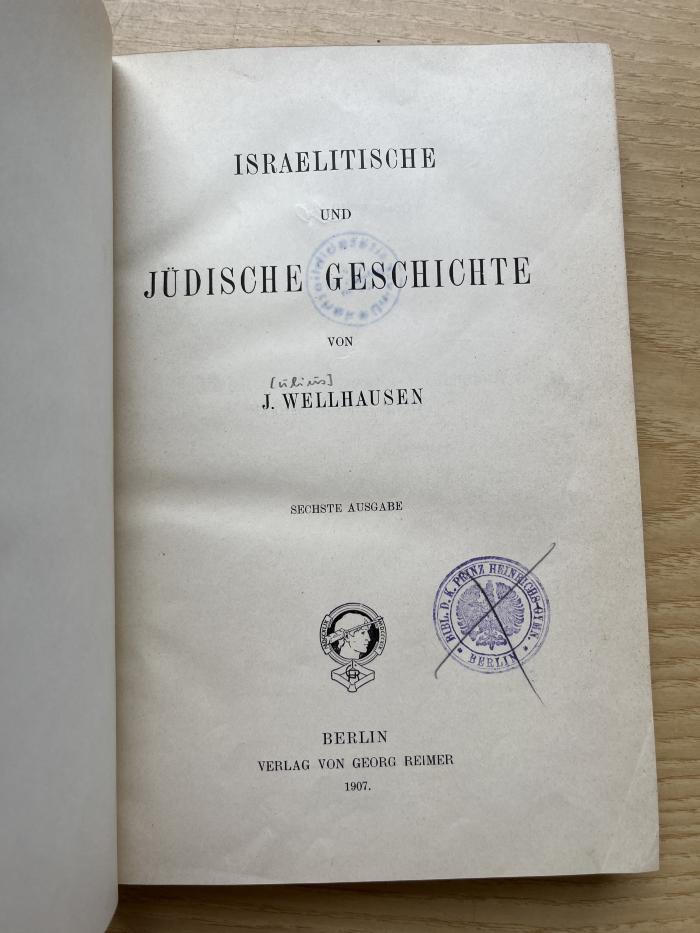 3 P 33&lt;6&gt; : Israelitische und jüdische Geschichte (1907)