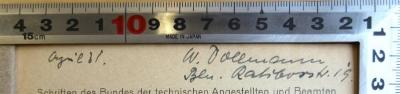 - (Dollmann, W.), Von Hand: Name, Datum, Ortsangabe; 'April 31. W. Dollmann  Bln. Ratiborstr. 19'. 