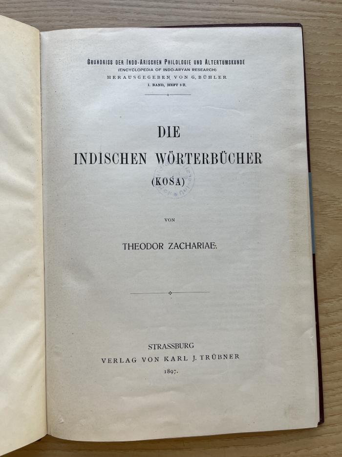 4 P 35-1,3,B : Die indischen Wörterbücher : (Kósa) (1897)