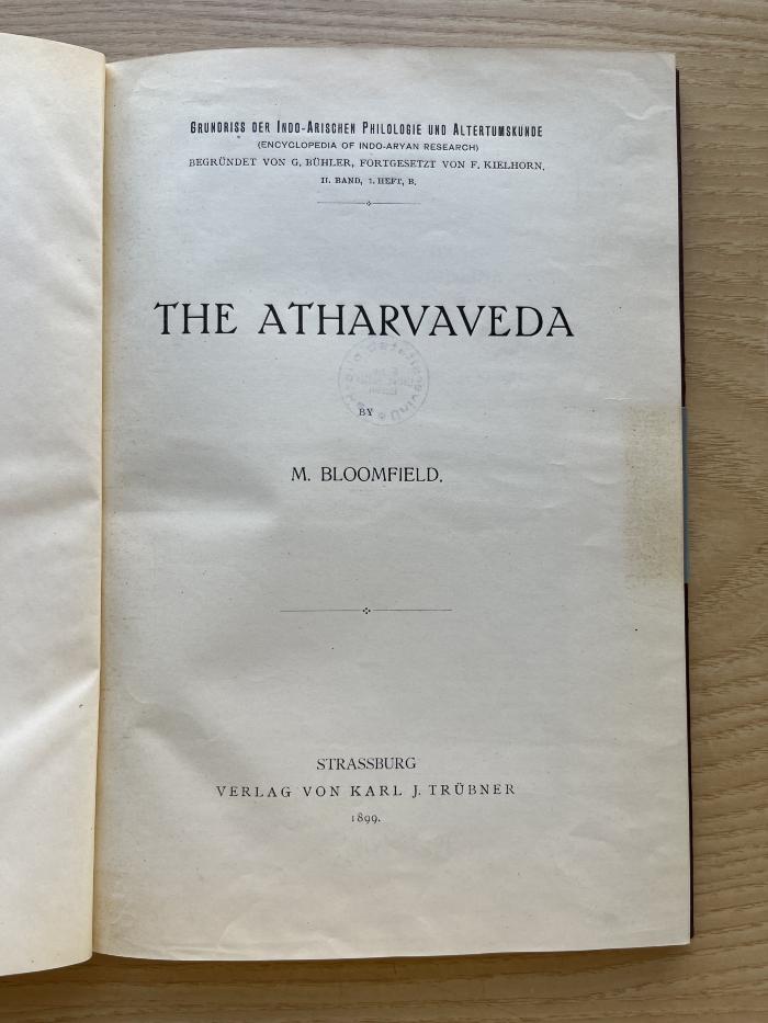 4 P 35-2,1b : The Atharva-Veda and the Gopatha-Brāhmaṇa (1899)