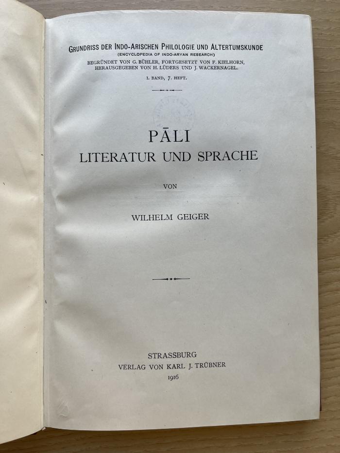 4 P 35-1,7 : Pāli : Literatur und Sprache (1916)
