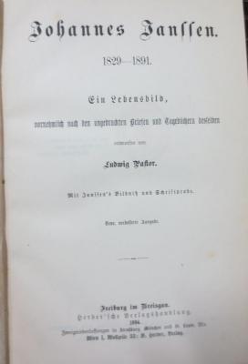 I 119 b: Johannes Janssen 1829 - 1891 : Ein Lebensbild (1894)