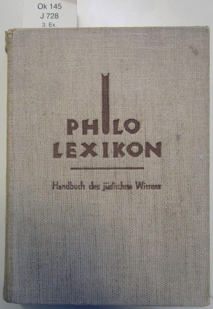Ok 145 3. Ex.: Philo-Lexikon : Handbuch des jüdischen Wissens (1935)