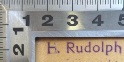 - (Rudolph, Hermann), Stempel: Name; 'H. Rudolph'. 