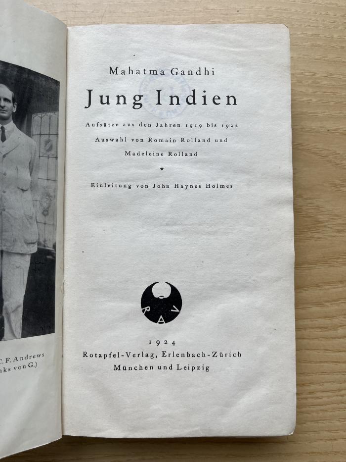 7 P 15 : Jung Indien : Aufsätze aus den Jahren 1919 bis 1922 (1924)