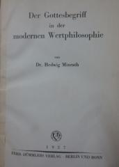 Hf 98: Der Gottesbegriff in der modernen Wertphilosophie (1927)