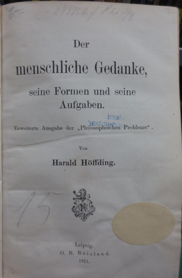 Hn 318: Die Psychologie Wilhelm Wundts : Zusammenfassende Darstellung der Individual-, Tier- und Völkerpsychologie (1912)