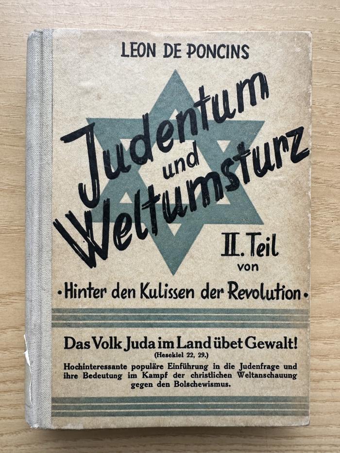 7 P 32-2 : Hinter den Kulissen der Revolution. 2, Judentum und Weltumsturz (1929)