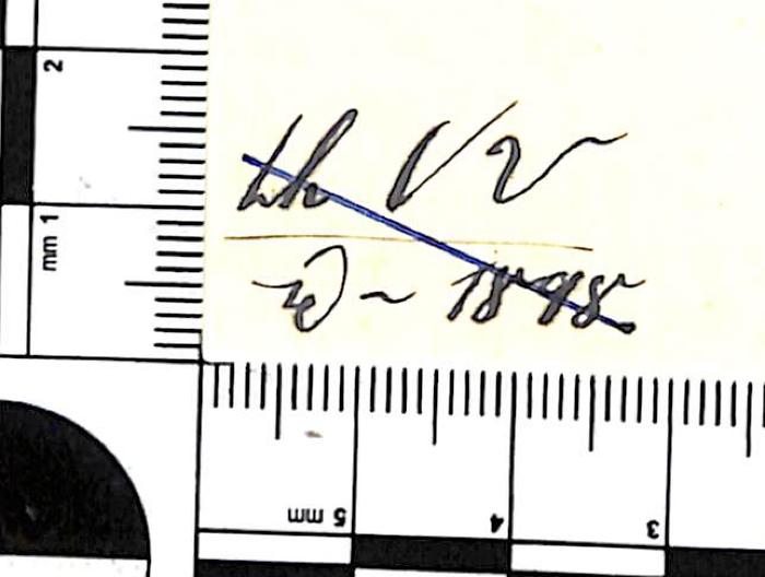 - (unbekannt), Von Hand: Nummer; 'Lh […] V W - 1878'. 