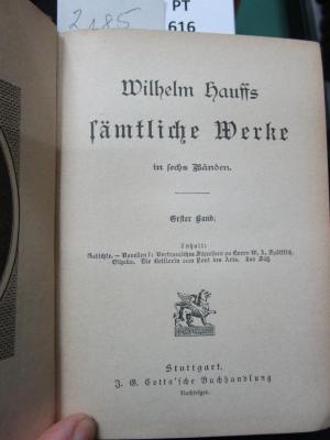  Wilhelm Hauffs Sämtliche Werke in sechs Bänden.