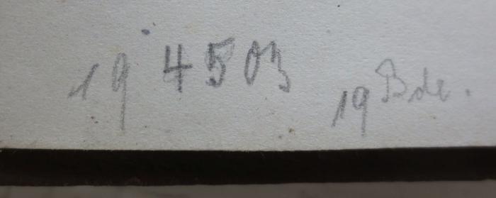 I 435 bb: Weltgeschichte für das deutsche Volk
 (1891-1899);- (unbekannt), Von Hand: Nummer, Buchhändler; '194503 19 Bde.'. 