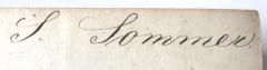 - (Sommer, S.), Von Hand: Name; 'S. Sommer'. 