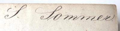- (Sommer, S.), Von Hand: Name; 'S. Sommer'. 