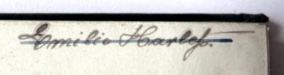 - (Harleß, Emilie), Von Hand: Name; 'Emilie Harleß.'. 
