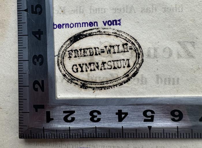 - (Friedrich Wilhelm Gymnasium), Stempel: Ortsangabe; 'FRIEDR-WILH-
GYMNASIUM'.  (Prototyp)