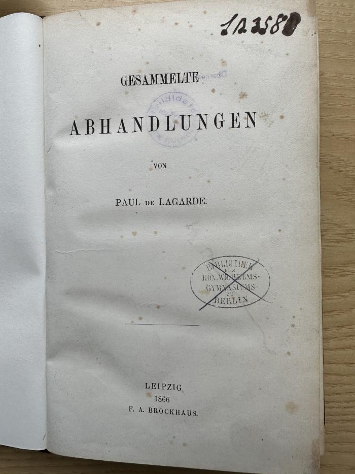 7 P 87 : Gesammelte Abhandlungen (1866)