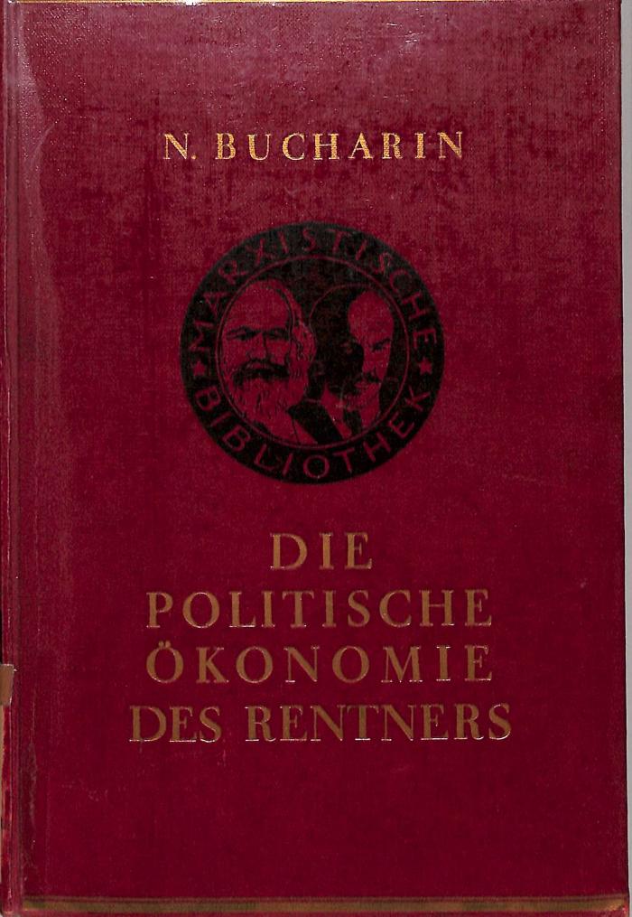 Wi 48 Bu 2 : Die politische Ökonomie des Rentners. Die Wert- und Profittheorie der österreichischen Schule (1926)