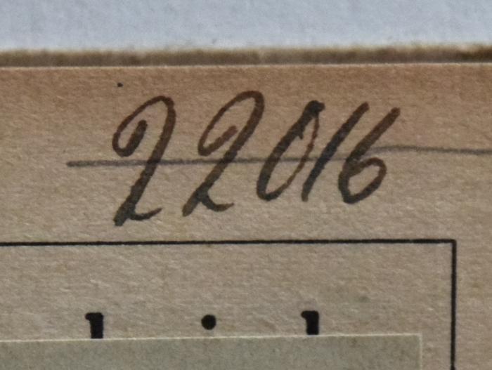 - (NSDAP-Gauarchiv und -museum Südhannover-Braunschweig), Von Hand: Signatur; '22016'. 