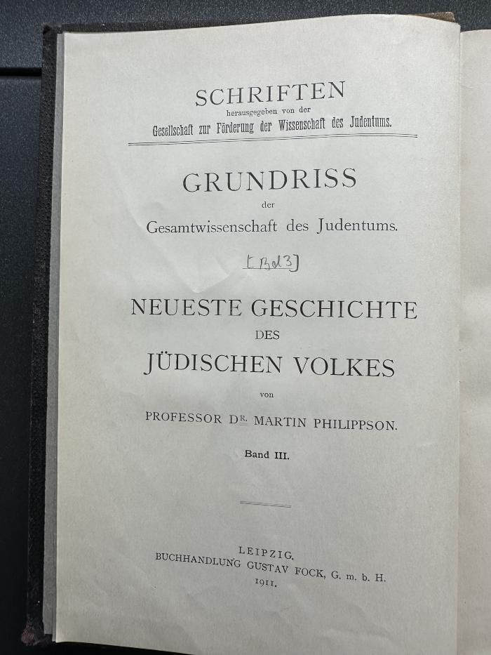 8 P 38-3,3 : Neueste Geschichte des jüdischen Volkes. 3. (1907)