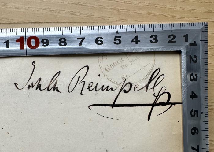 -, Von Hand: Autogramm, Name; '[XX] Reimpell' (Prototyp)