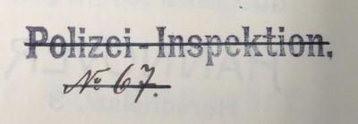 - (Hannover. Ortspolizei), Stempel: Name; 'Polizei-Inspektion.'. 