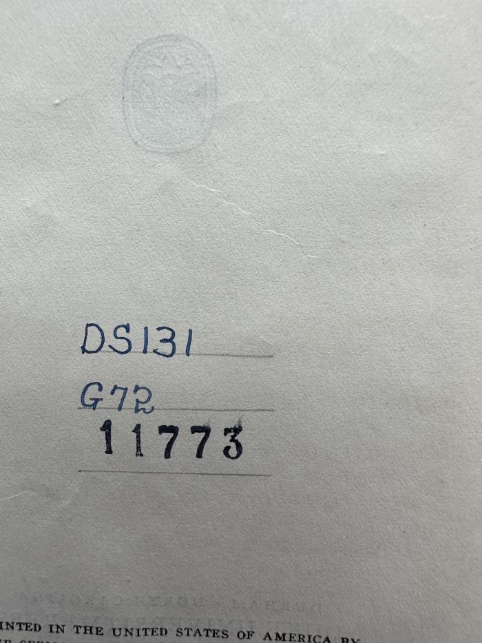 11 P 26 : The lost tribes, a myth - Suggestions towards rewriting Jewish history (1930);- (Amerika-Institut (Berlin)), Von Hand: Signatur; 'DS 131 (von Hand)
G72 (von Hand)
11773 (gestempelt)'. 