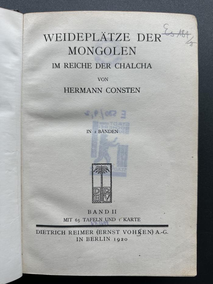 11 P 9-2 : Weideplätze der Mongolen im Reiche der Chalcha. 2 (1920)
