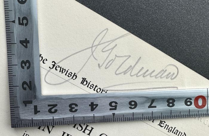 -, Von Hand: Autogramm, Name; 'J Goldman'