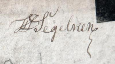 - (Segelken, [...]), Von Hand: Name, Datum; '[…] Segelken / […] Ex am[…] […]. 1941[?]'. 