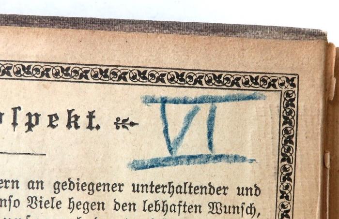 - (unbekannt), Von Hand: Nummer; 'VI'. 