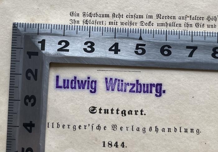 - (Würzburg, Ludwig), Stempel: Name; 'Ludwig Würzburg'.  (Prototyp)