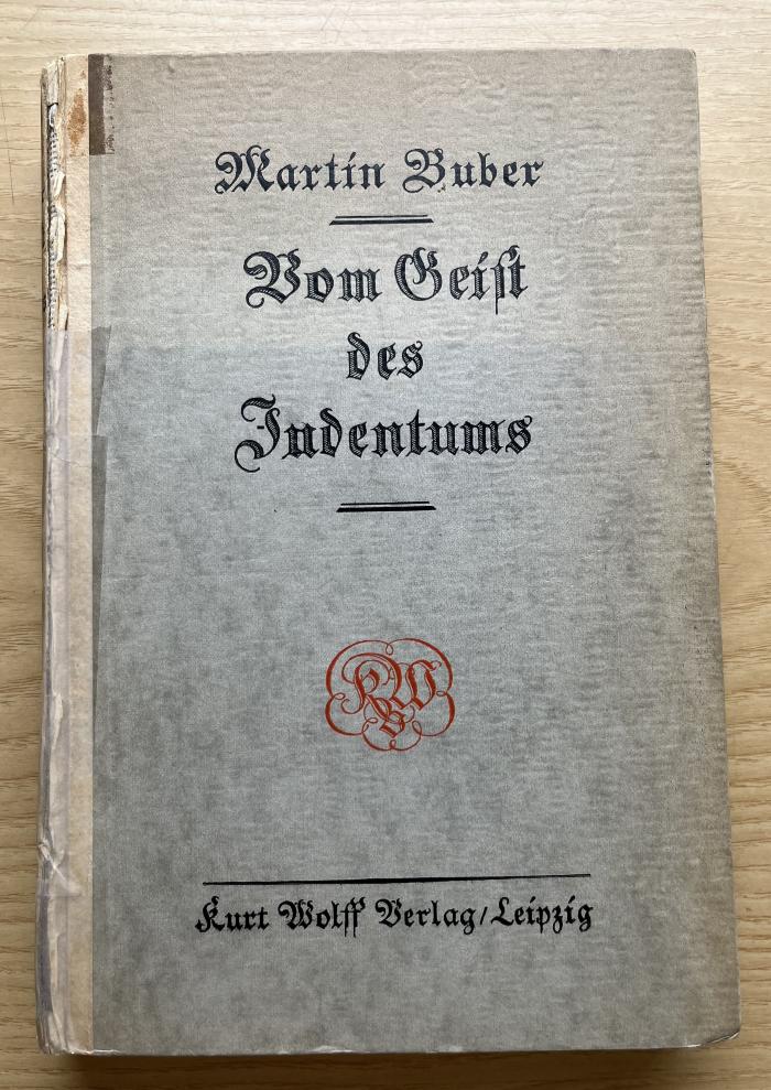 13 P 275 a : Vom Geist des Judentums : Reden und Geleitworte (1916)