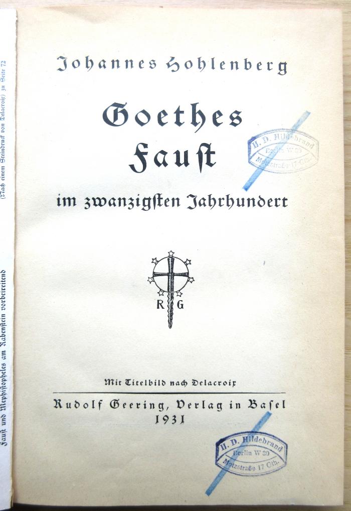 18/80/41321(3) : Goethes Faust im zwanzigsten Jahrhundert (1931)
