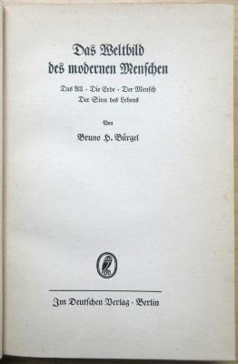 18/80/41390(7) : Das Weltbild des modernen Menschen: das All, die Erde, der Mensch, der Sinn des Lebens (1937)